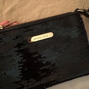 Michael Kors Black Sequin Wristlet